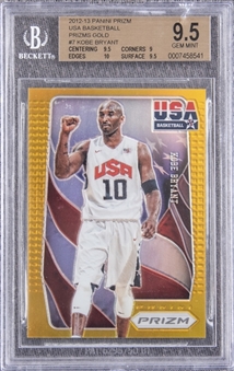 2012-13 Panini Prizm USA Basketball "Prizms Gold" #7 Kobe Bryant (#10/10) – BGS GEM MINT 9.5 - Kobe Bryants USA Jersey Number! 